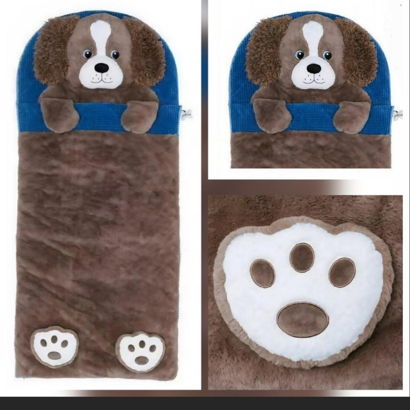 Hugfun Animal Slumber Bag Sleeping Bag Nap Buddy Brown Puppy - Picture 1 of 8